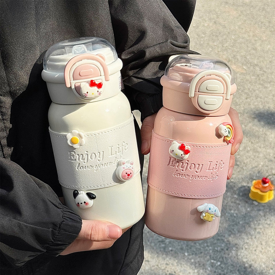 Ladies multifunctional drinking bottle with creative silicone elements Kalsten