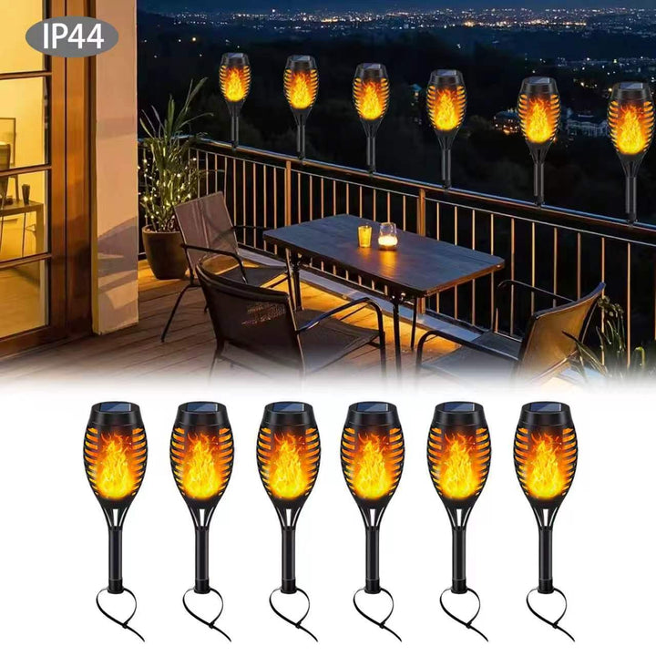 Realistic Animated Flame Solar Garden Torch Stake And Railing Clip Lights Kalsten