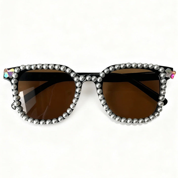 Luxury Pearl-Embellished Cat-Eye Sunglasses Kalsten
