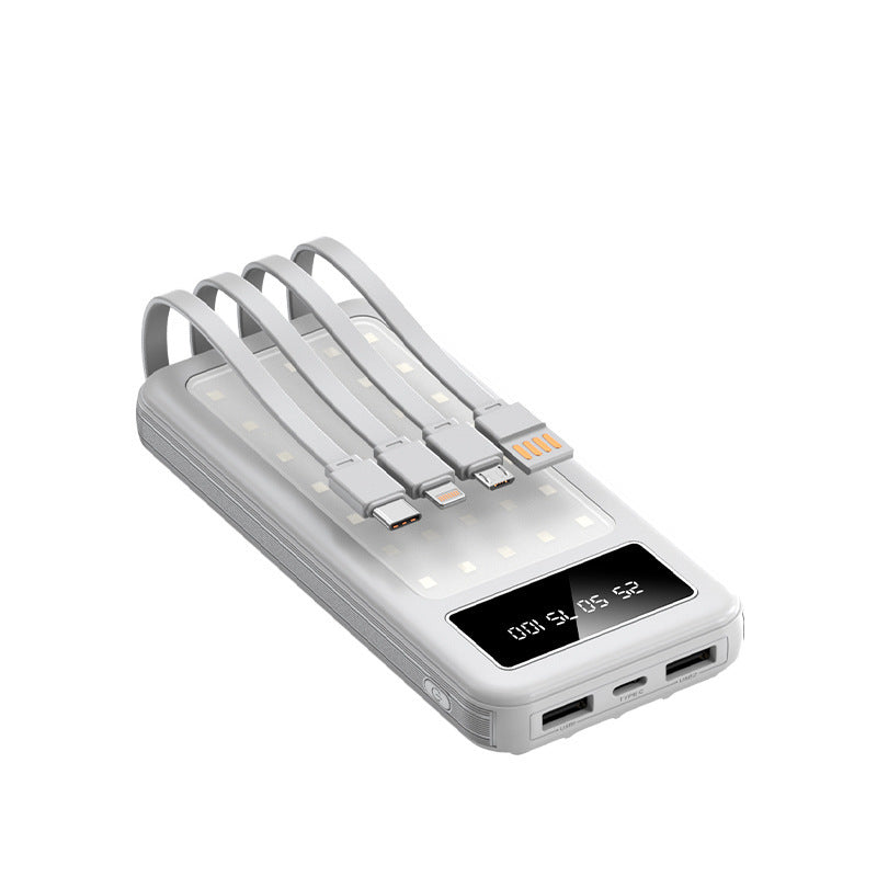 Portable power bank with digital power display and integrated cable system Kalsten
