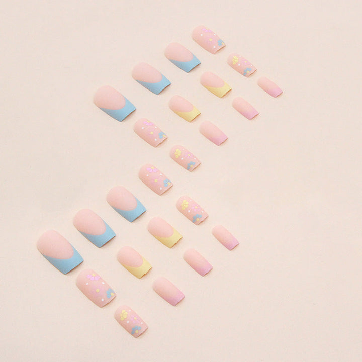 Floral Embellished Acrylic Nail Tips Kalsten