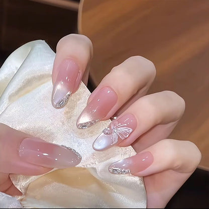 Artificial nail set with sparkling glitter accents Acalora