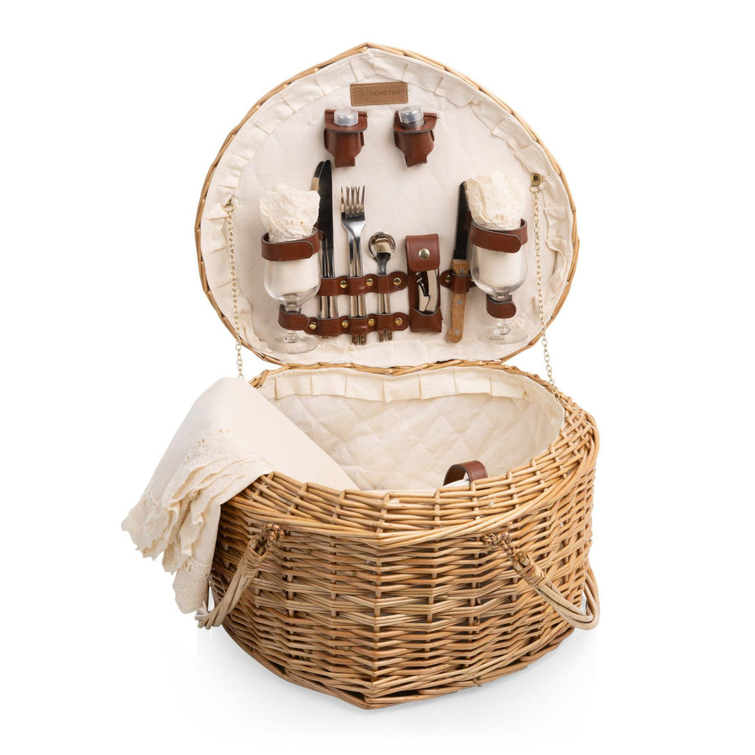 Ladies picnic basket with integrated dish set and elegant inner lining Kalsten