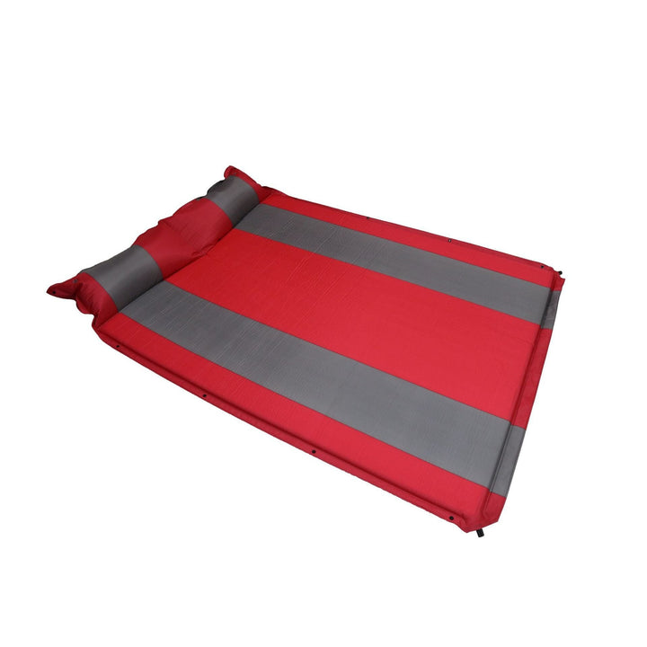 insulated self-inflating double camping mattress with integrated pillow Kalsten