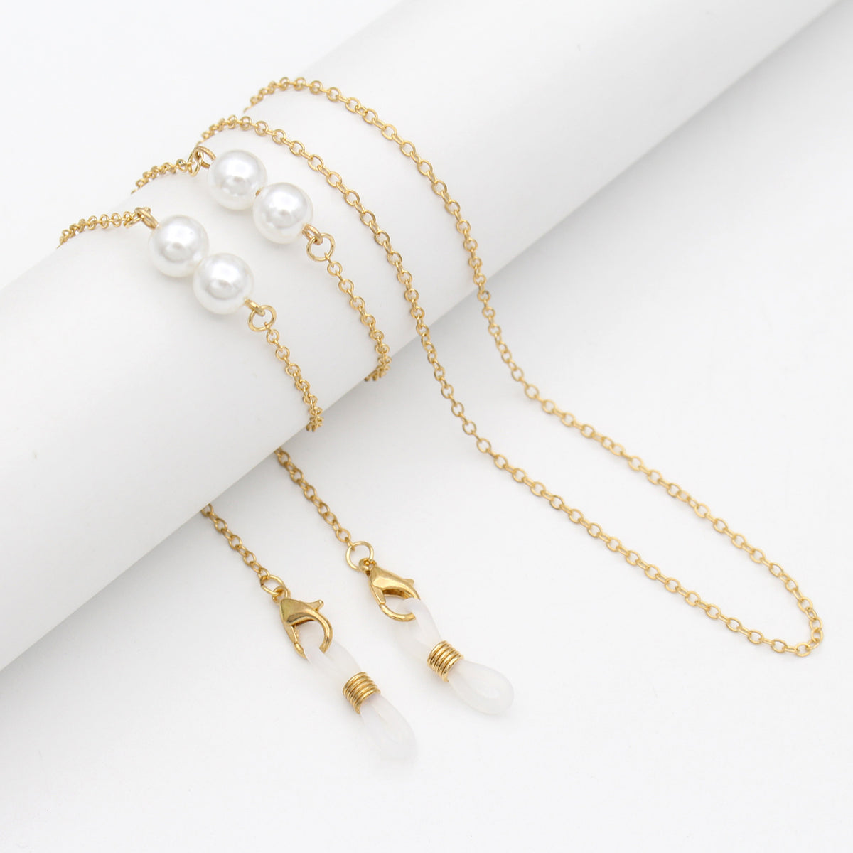 Elegant Pearl-Accented Eyewear Retainer Chain Acalora
