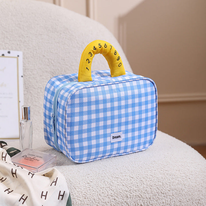 Stylish Checkered Makeup Storage Case Kalsten