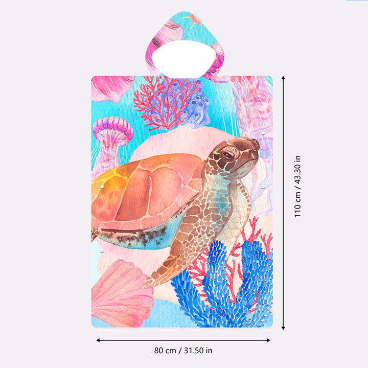 Bath towel with colorful sea turtle design Kalsten