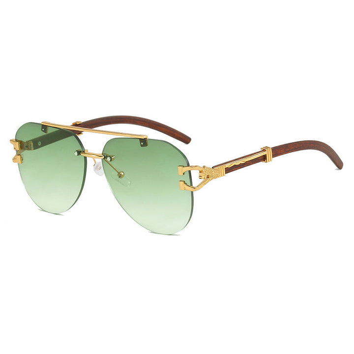 Ladies fashionable pilot sunglasses with luxurious metal accents and wood details Kalsten