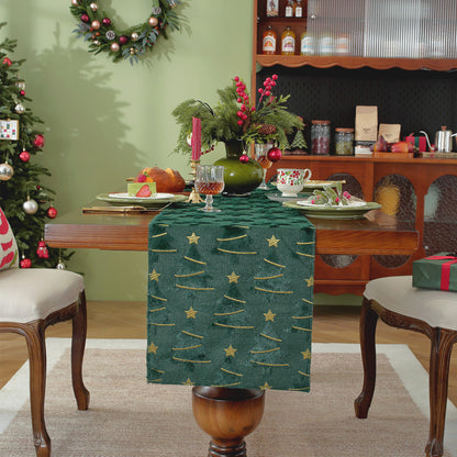 Festive Christmas Tree Pattern Table Runner