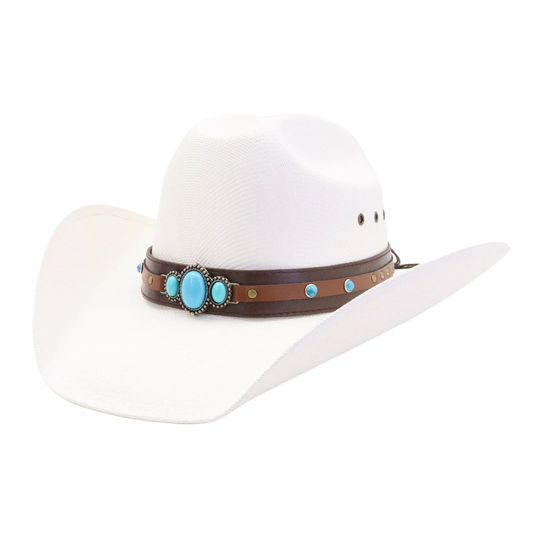 Turquoise Straw Western Hat | Kalsten
