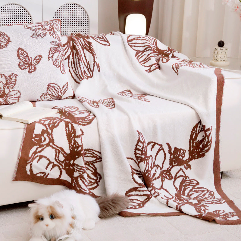 Women's Decorative Throw Blanket with Floral Design Kalsten
