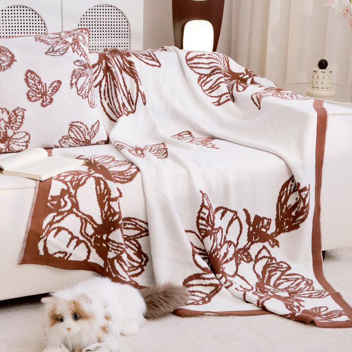 Women's Decorative Throw Blanket with Floral Design Kalsten