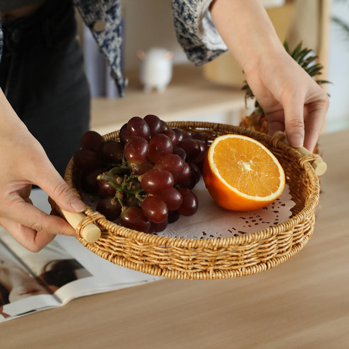 Handwoven Decorative Serving Tray Kalsten