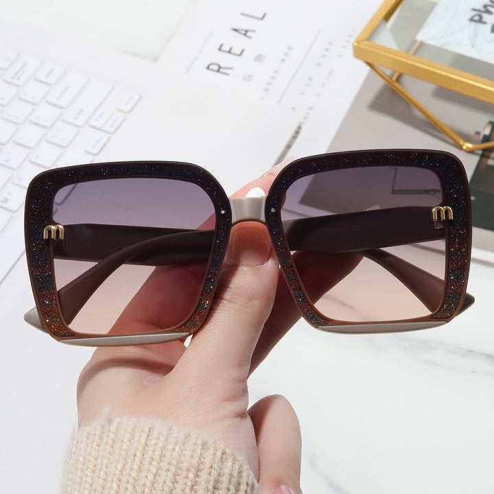 Ladies fashionable square sunglasses with shimmering frame Kalsten