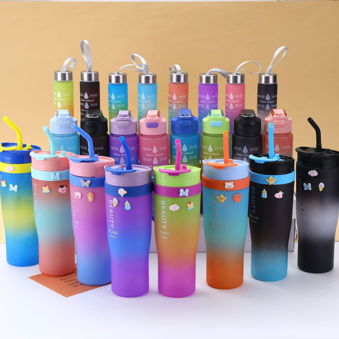 Ladies stylish and practical water bottle with design and time markings Kalsten