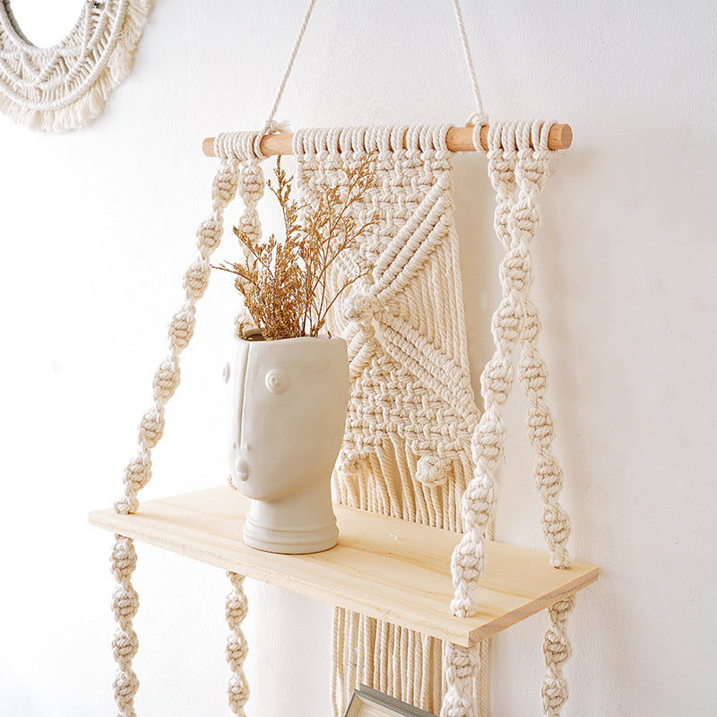 Decorative Macramé Wall Shelf Acalora