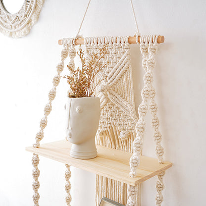 Decorative Macramé Wall Shelf Acalora