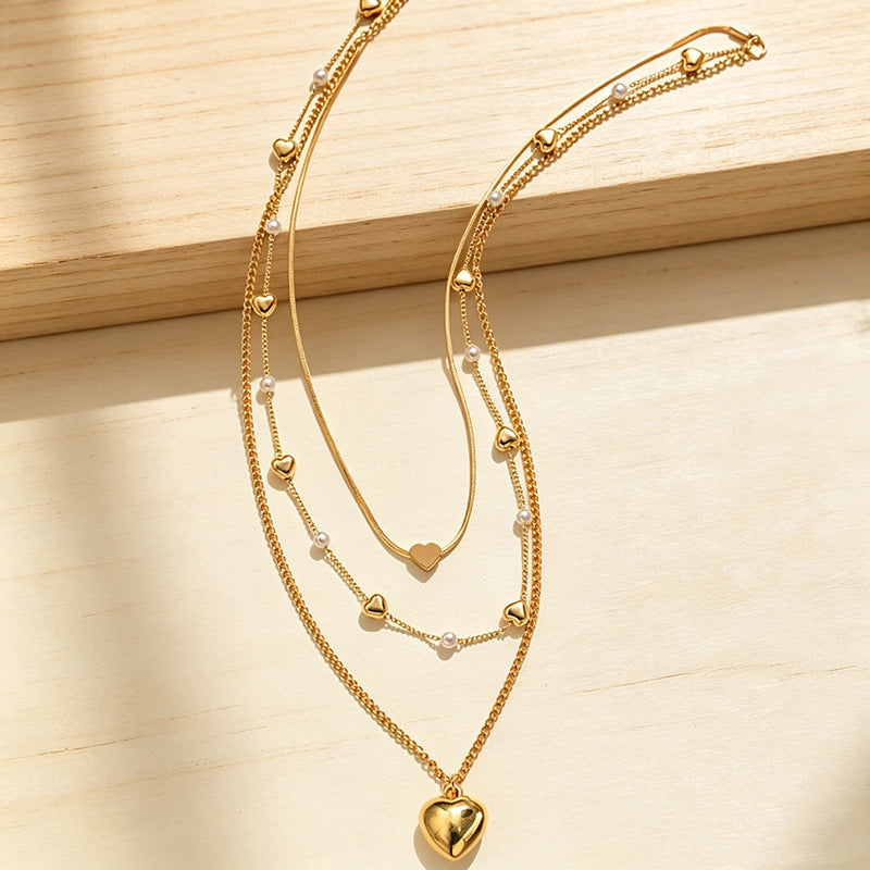 Heart-Shaped Layered Necklace Kalsten