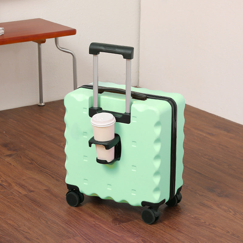 Unisex Compact Hard-Shell Rolling Suitcase with Cup Holder Kalsten