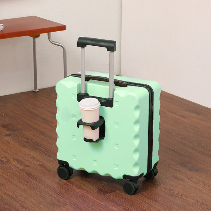 Unisex Compact Hard-Shell Rolling Suitcase with Cup Holder Kalsten