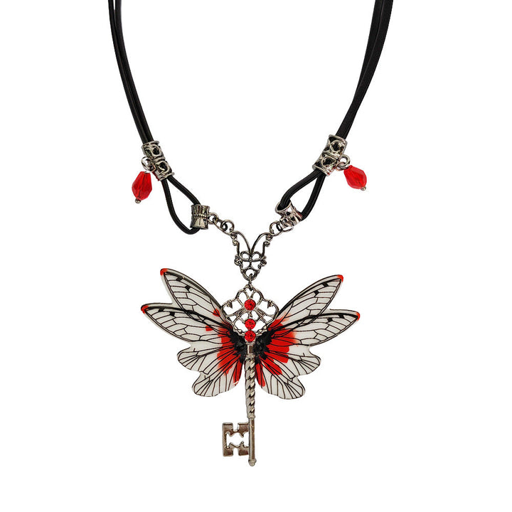 Artistic Butterfly Key Pendant Necklace Kalsten
