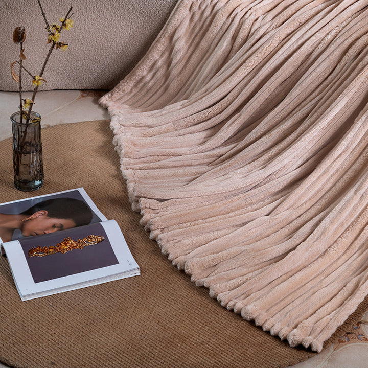 Women's plush blanket with ribbed structure Kalsten