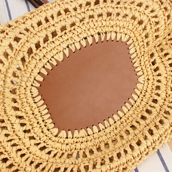 Handbag Made of Braided Natural Material with High-Quality Leather Detail Kalsten