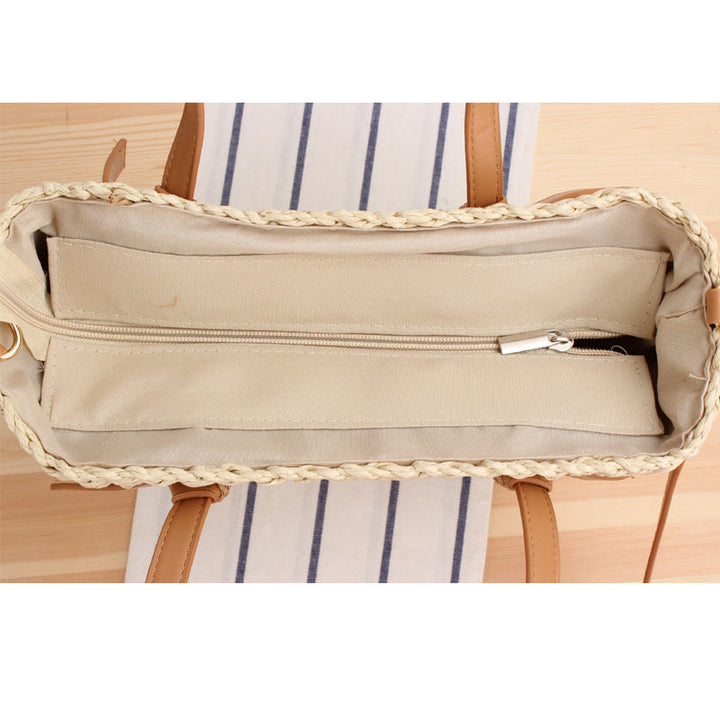Elegant Braided Shoulder Bag with Leather Handles Kalsten