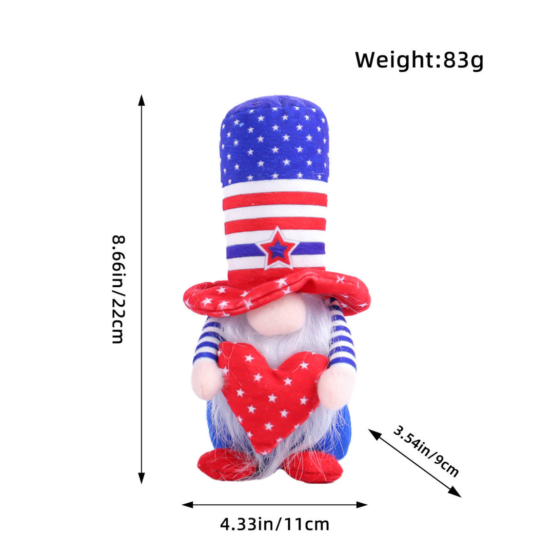Unisex nan Patriotic Americana Decorative Gnome Plush Set with Star-Spangled Hats Kalsten
