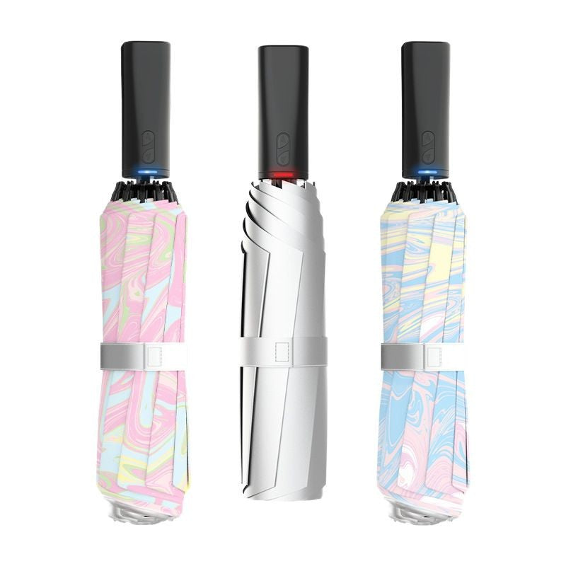 Women's automatic folding umbrella with marbled design Kalsten