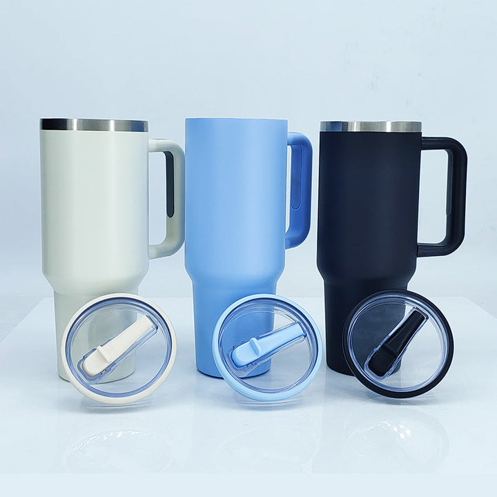 Women's insulated mug with sturdy handle and straw Kalsten