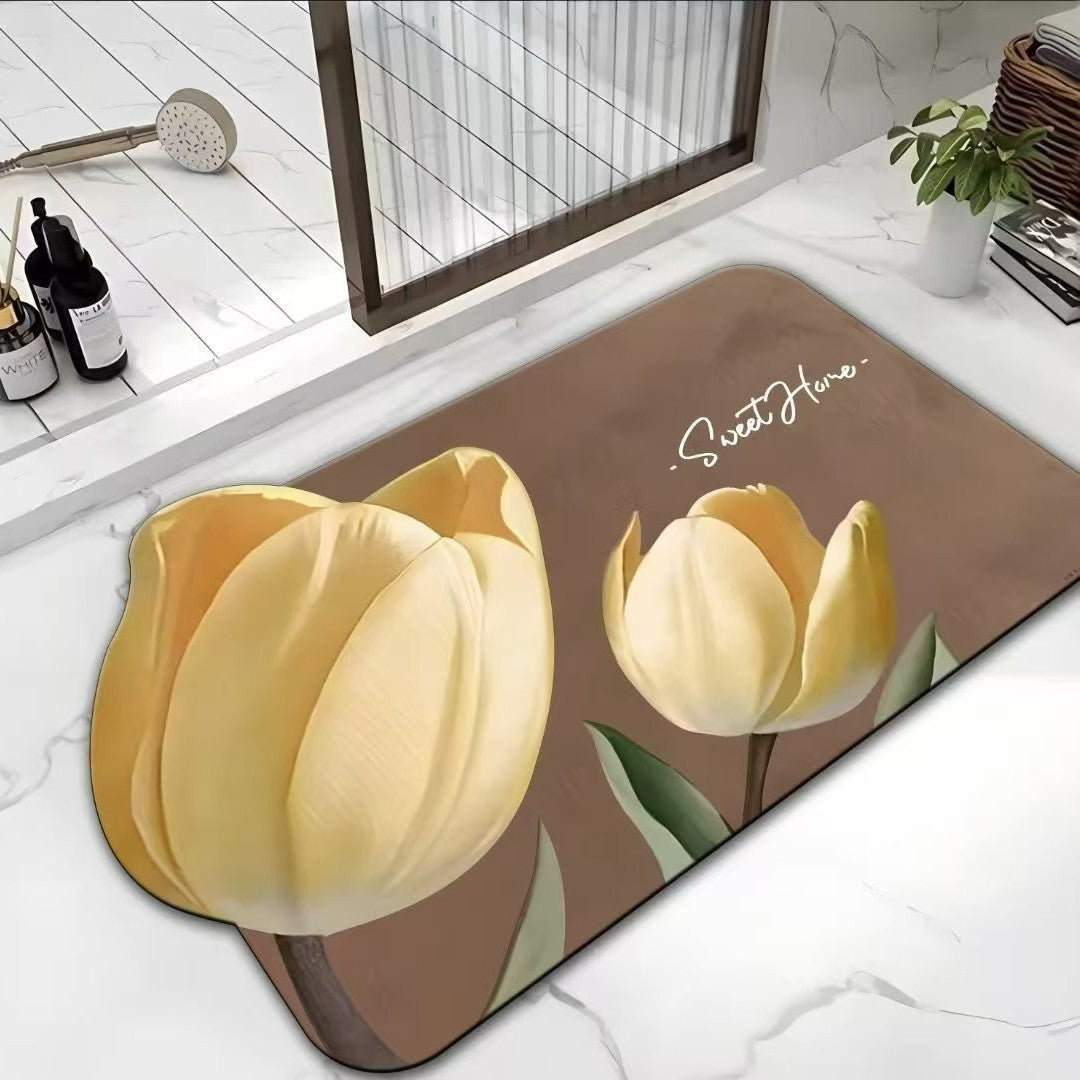 Floral Print Bath Mat Kalsten