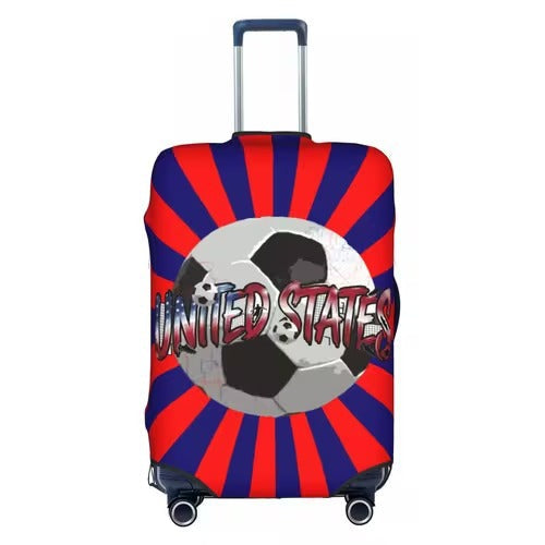 Unisex nan elastic luggage cover with football argyle pattern, tear-resistant stretch cover for trolley with handle and wheel openings Kalsten