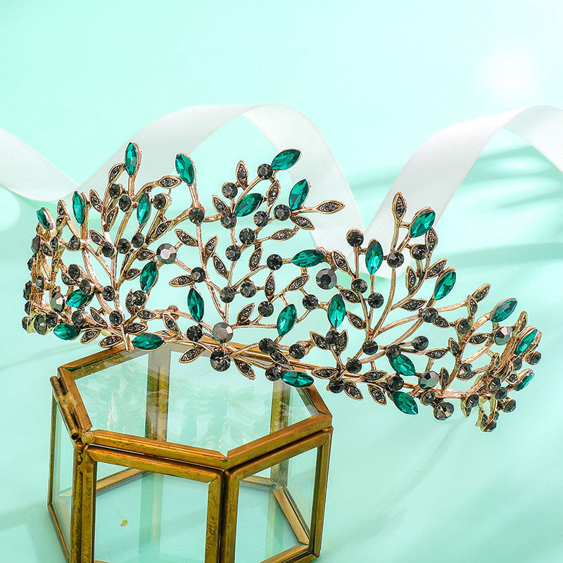 Ladies Elegant Headband with Floral Decorations and Rhinestones Kalsten