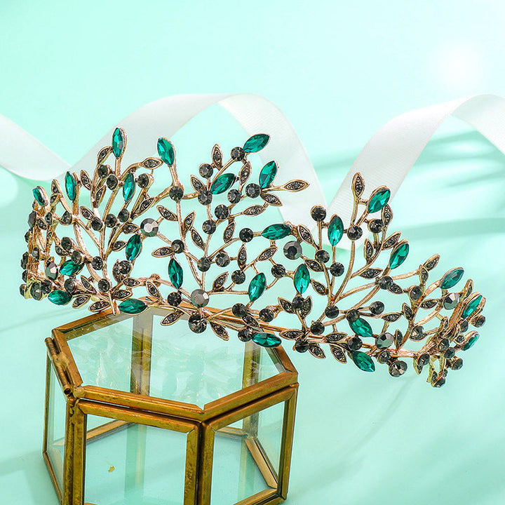 Ladies Elegant Headband with Floral Decorations and Rhinestones Kalsten