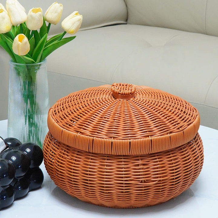 Women's Round Storage Basket with Lid Kalsten