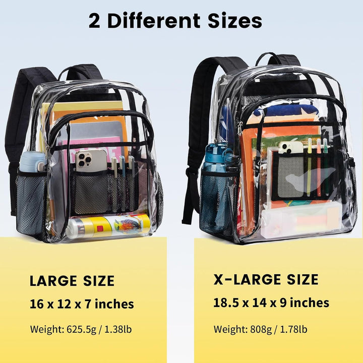 Transparent school bag with breathable mesh pockets Kalsten