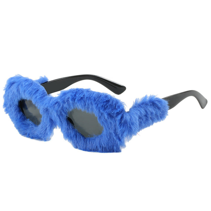 Women eye-catching designer sunglasses with luxurious fur frame Kalsten
