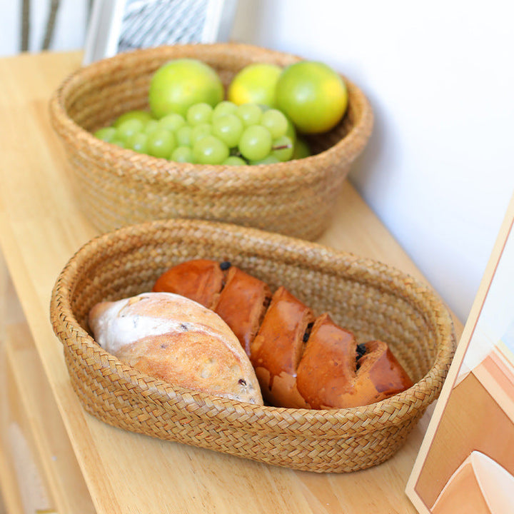 Unisex Oval Storage Basket made of Woven Natural Material Kalsten