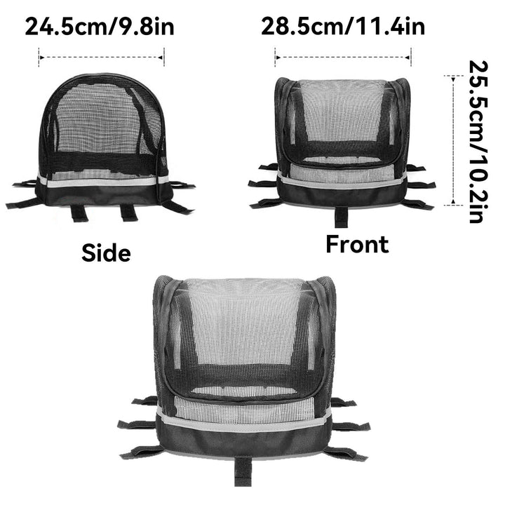 front-mounted breathable mesh bicycle pet basket canopy with reflective trim Kalsten