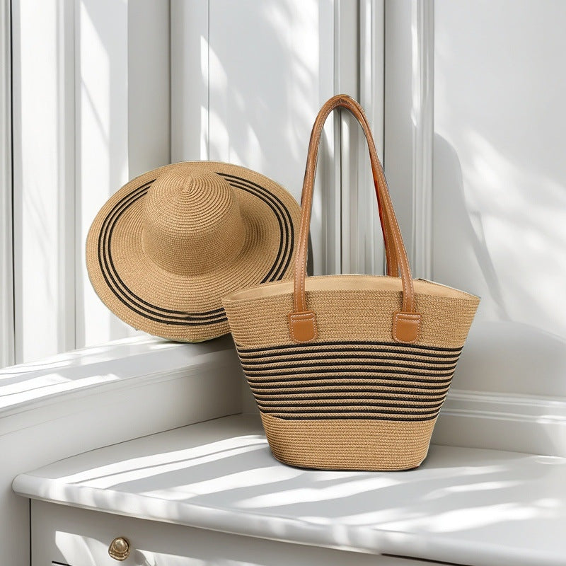 Beach bag with colorful stripes Kalsten