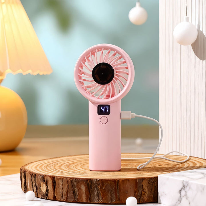 Ladies portable battery fan with digital speed display Kalsten