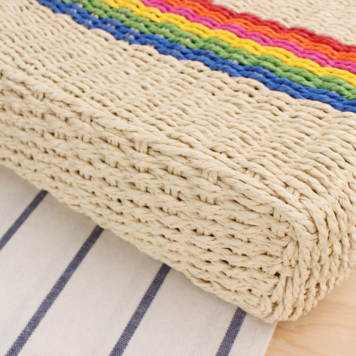 Braided shoulder bag with colorful striped design Kalsten