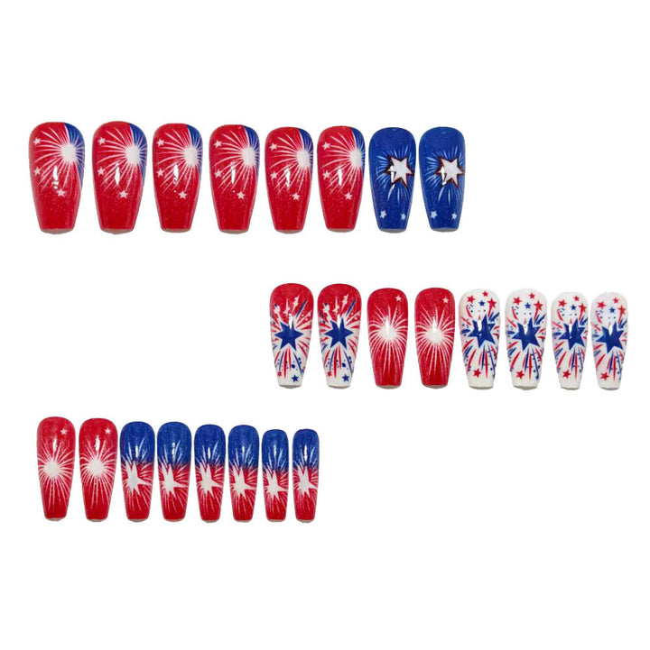 Women's nan patriotic fireworks press-on nail set Kalsten