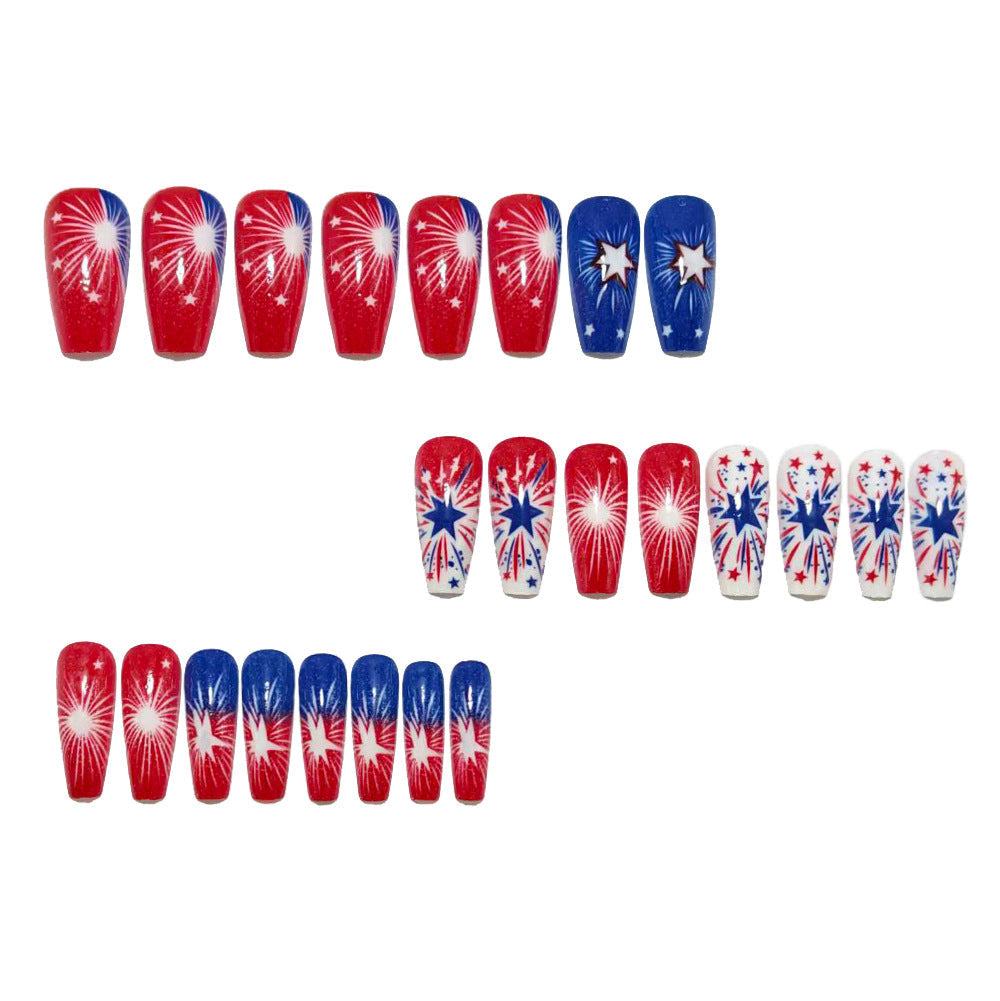 Artificial Nails in Festive Fireworks Design Kalsten