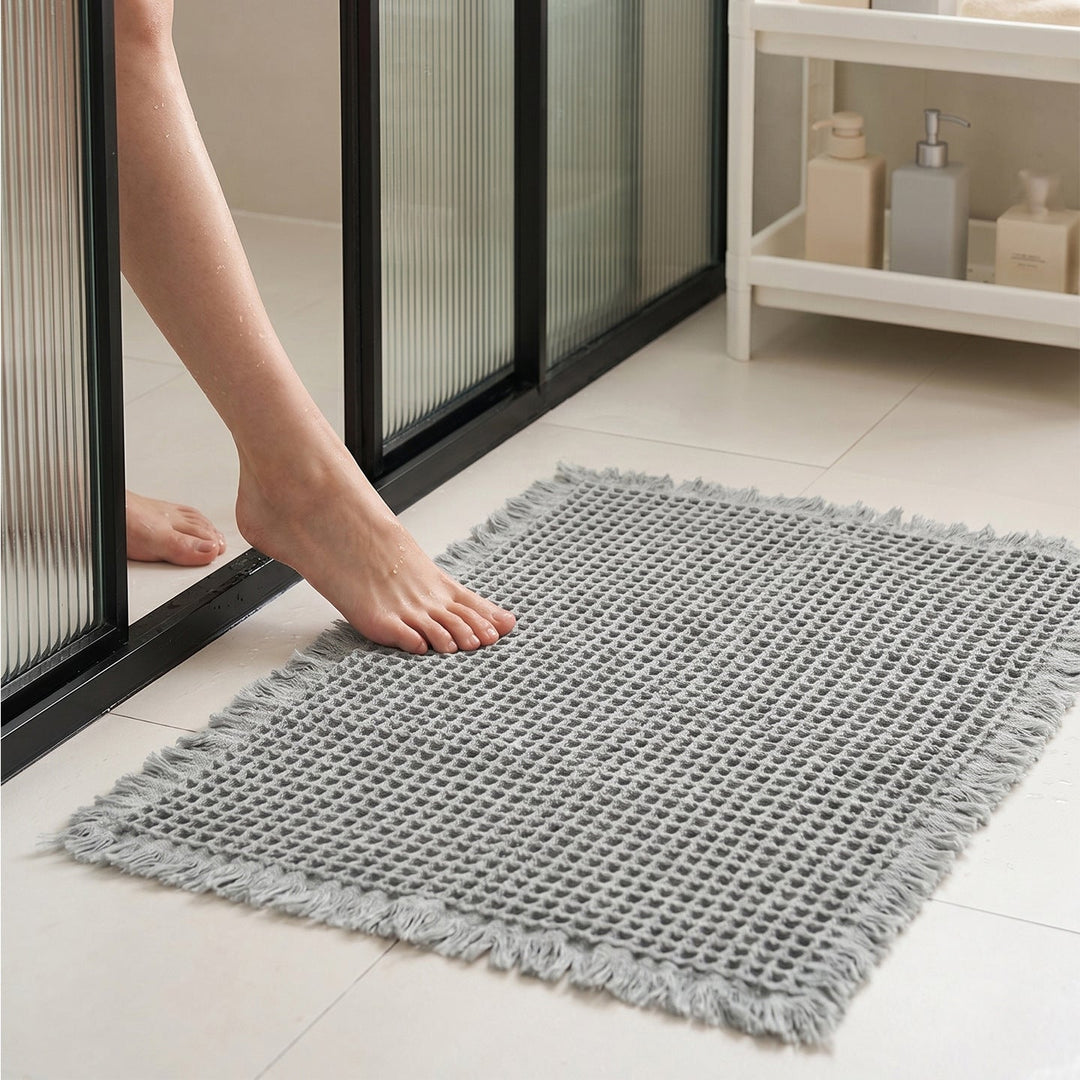 Plush Waffle Weave Bath Mat