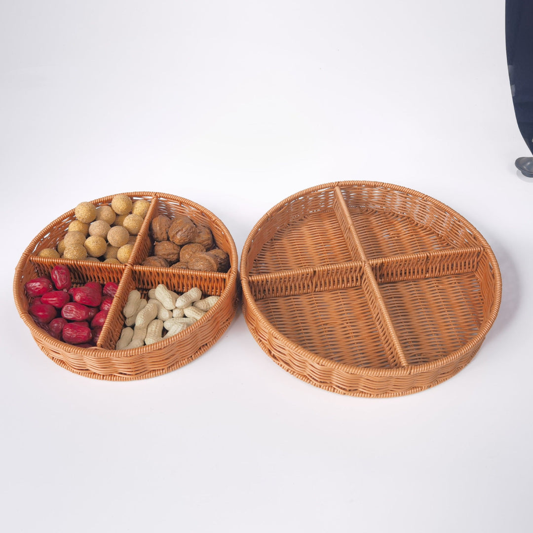 Ladies round basket plate with compartments Kalsten