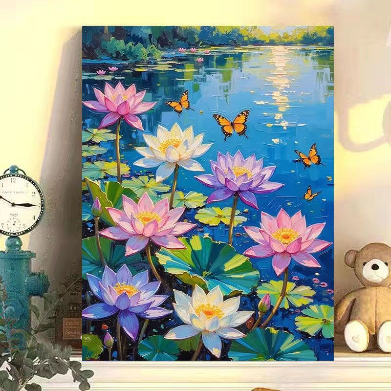 Elegant Floral Lotus Canvas Art Kalsten
