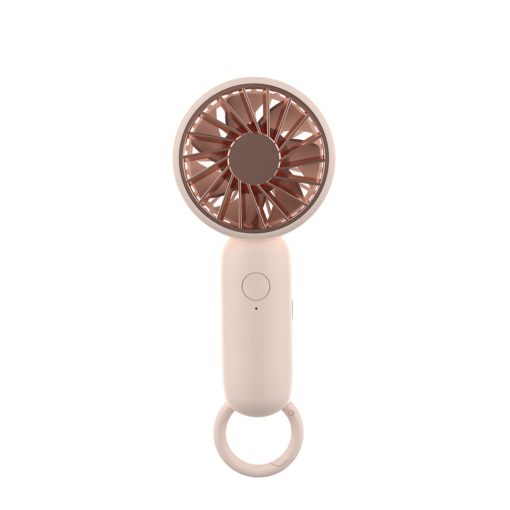 Cooling compact rechargeable handheld fan with carabiner loop and whisper-silent motor Kalsten