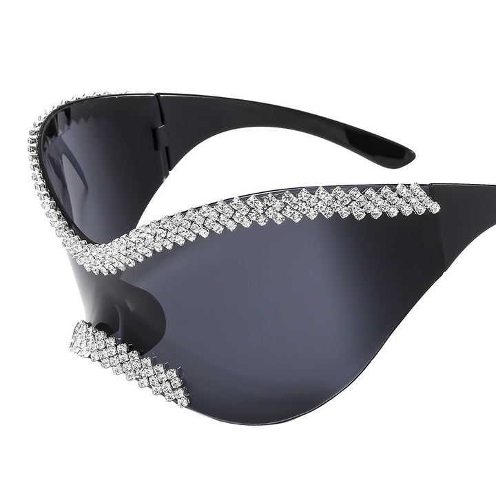 Women's Glamorous High-Gloss Sunglasses with Crystal Frame Kalsten